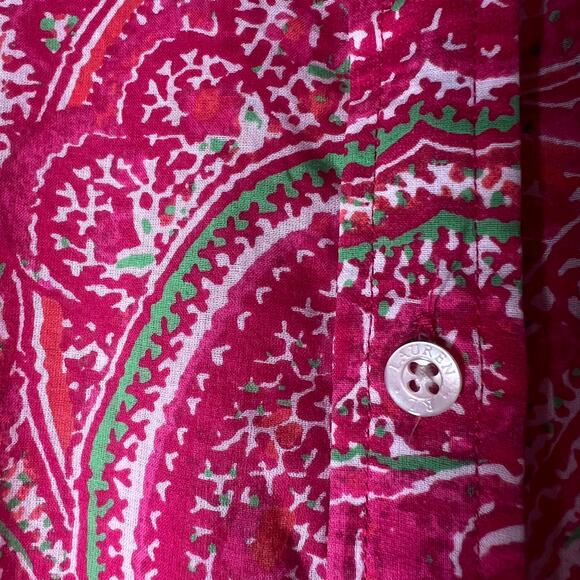 Lauren Pink Cotton Paisley Lightweight Button Down Blouse Shirt Medium - Picture 5 of 5